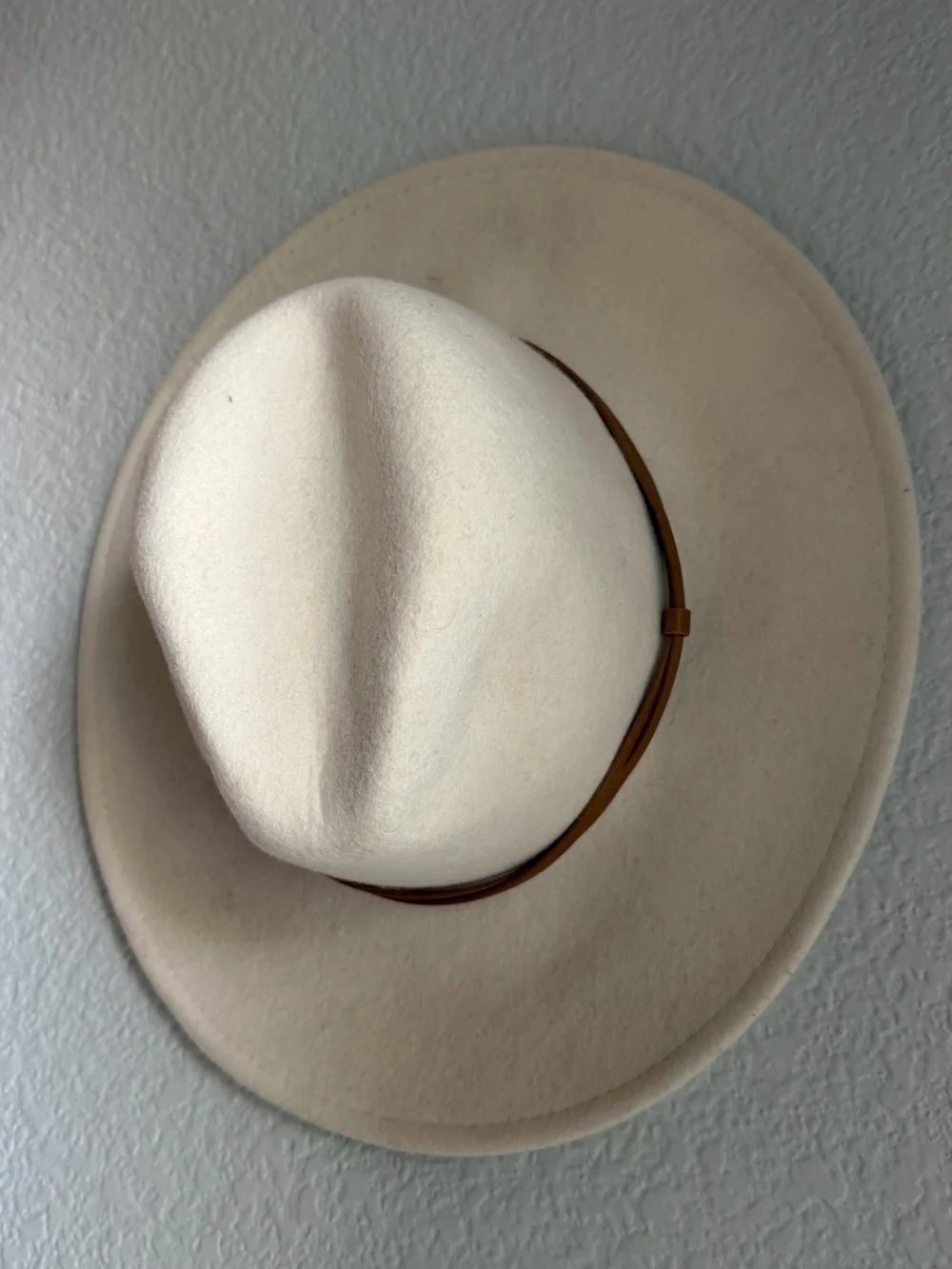 WYETH 100% Wool Ivory Wide Brim Western Rancher Hat OS